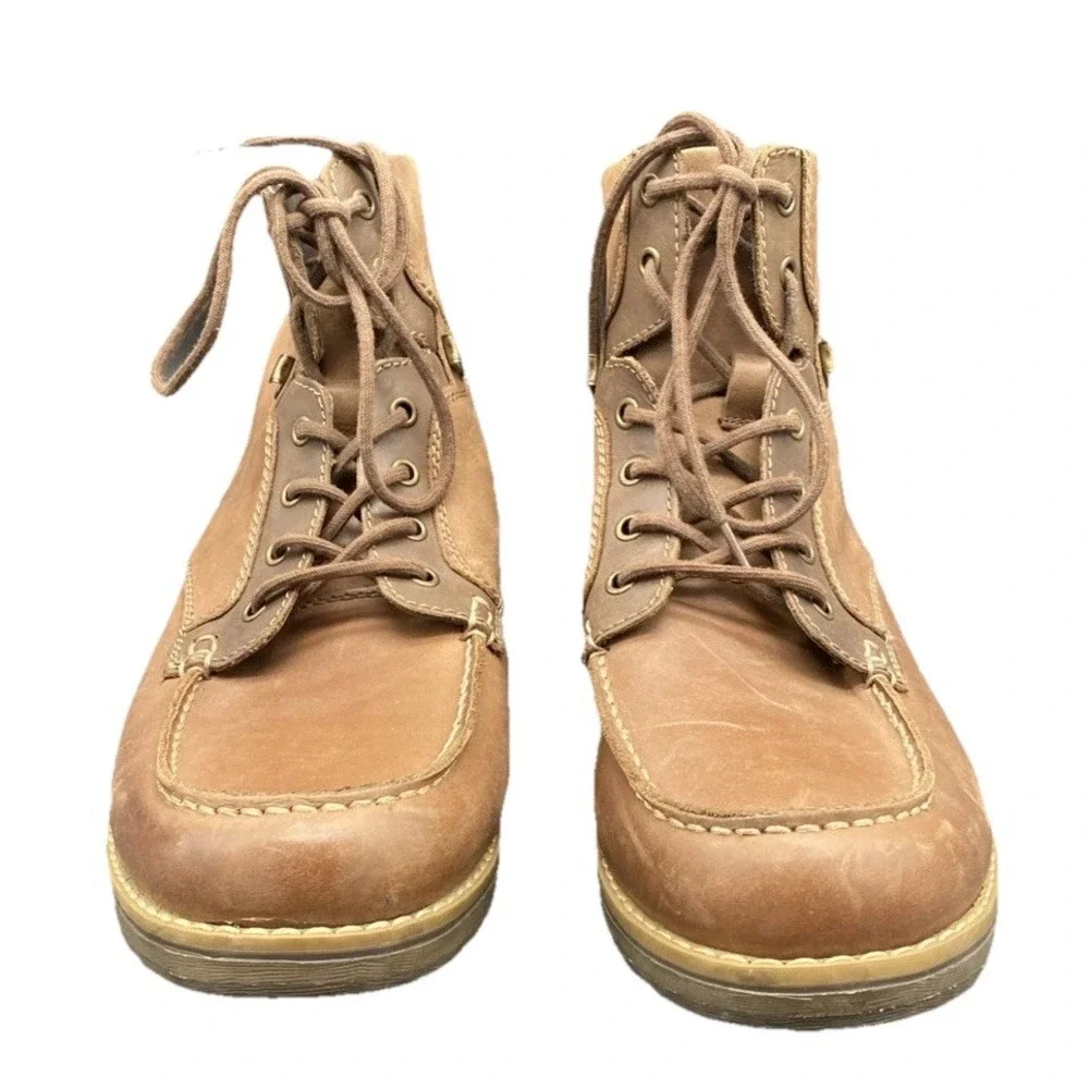 GBX Layne Mens Brown Lace Up‎ Moc Toe Leather Ankle Chukka Boots Size 12M